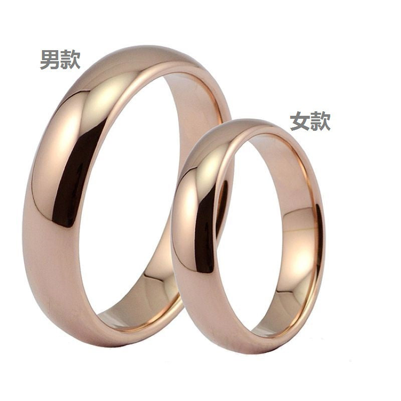 厂价制作内平外球面玫瑰金钨钢戒指男女款钨金饰品亚马逊外贸首饰