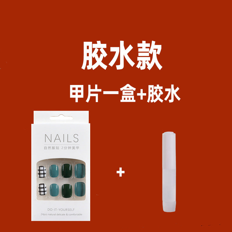 新款法式碎钻网红穿戴甲短款怦然心动极光ins风显白可拆卸24片装