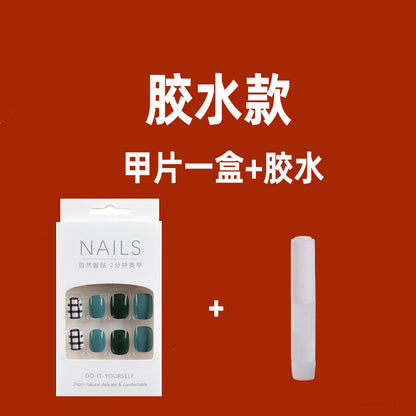 新款法式碎钻网红穿戴甲短款怦然心动极光ins风显白可拆卸24片装