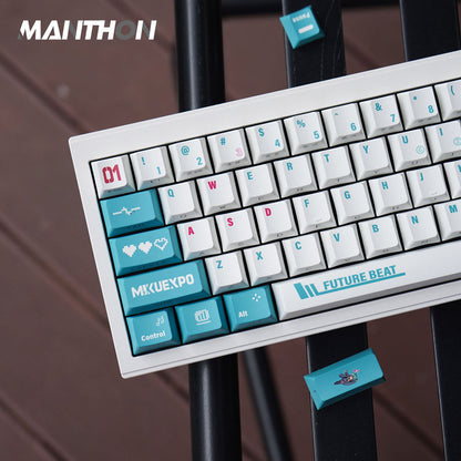 130 Key Anime Game Vocaloid Miku Keycaps PBT Full Set Side Dye Sublimation Key Cap Cover for Mechanical Keyboard Keycaps