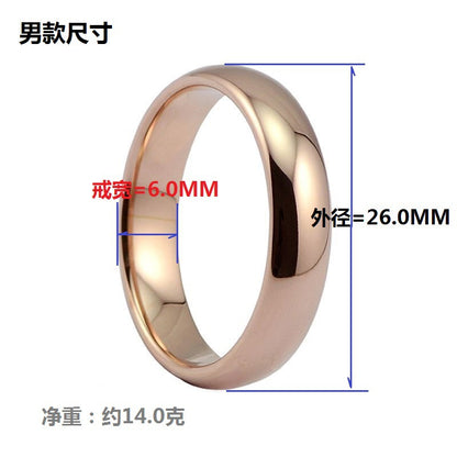 厂价制作内平外球面玫瑰金钨钢戒指男女款钨金饰品亚马逊外贸首饰