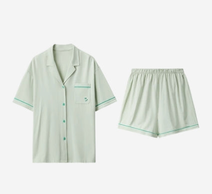 新款软绵绵情侣开衫长袖/短袖居家服套装