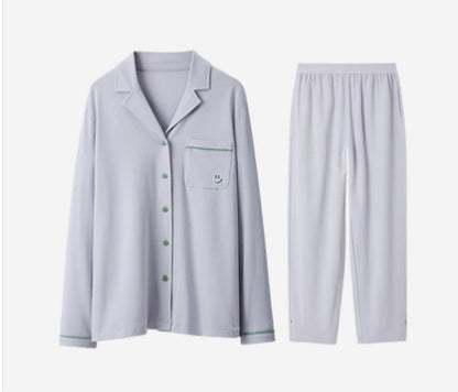 新款软绵绵情侣开衫长袖/短袖居家服套装