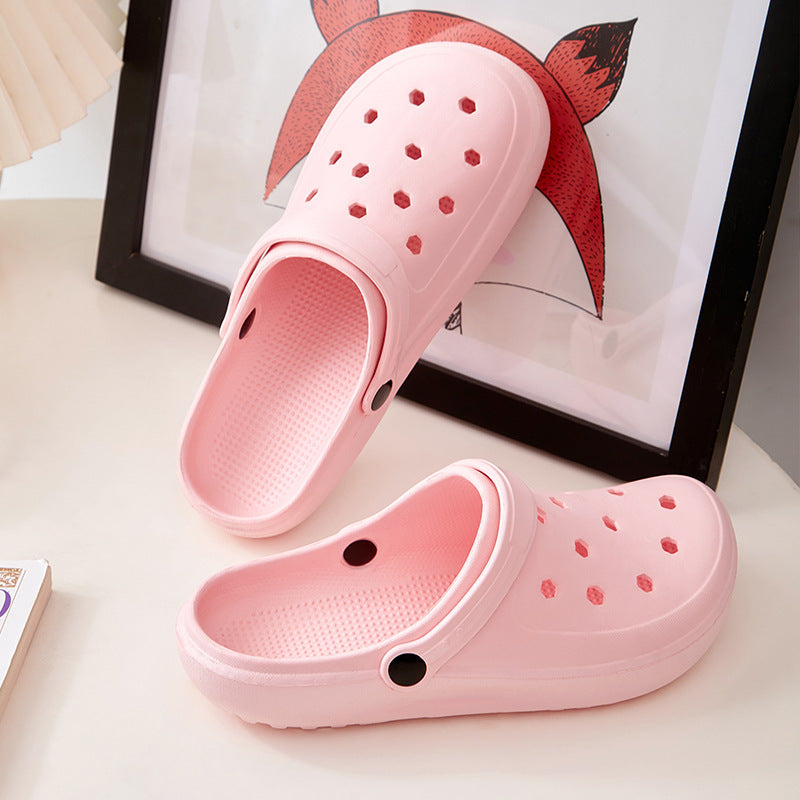 2024 new men and women bathroom bath special leaking slippers couple four seasons home non-slip hollow quick-drying wear-resistant