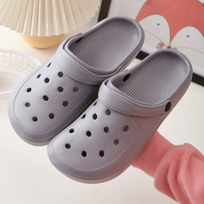 2024 new men and women bathroom bath special leaking slippers couple four seasons home non-slip hollow quick-drying wear-resistant