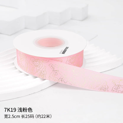 吧唧托丝带痛包手工DIY材料烫金玫瑰花音符鱼鳞纹包装饰缎带彩带
