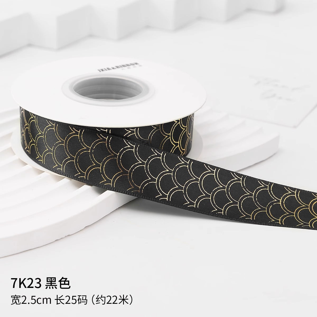 吧唧托丝带痛包手工DIY材料烫金玫瑰花音符鱼鳞纹包装饰缎带彩带