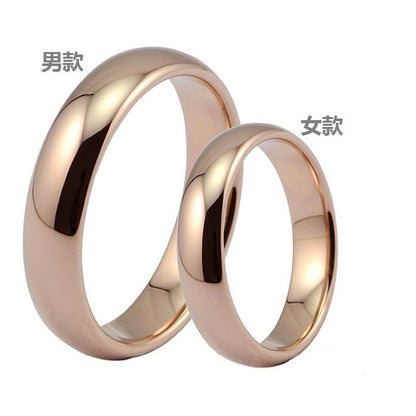 厂价制作内平外球面玫瑰金钨钢戒指男女款钨金饰品亚马逊外贸首饰