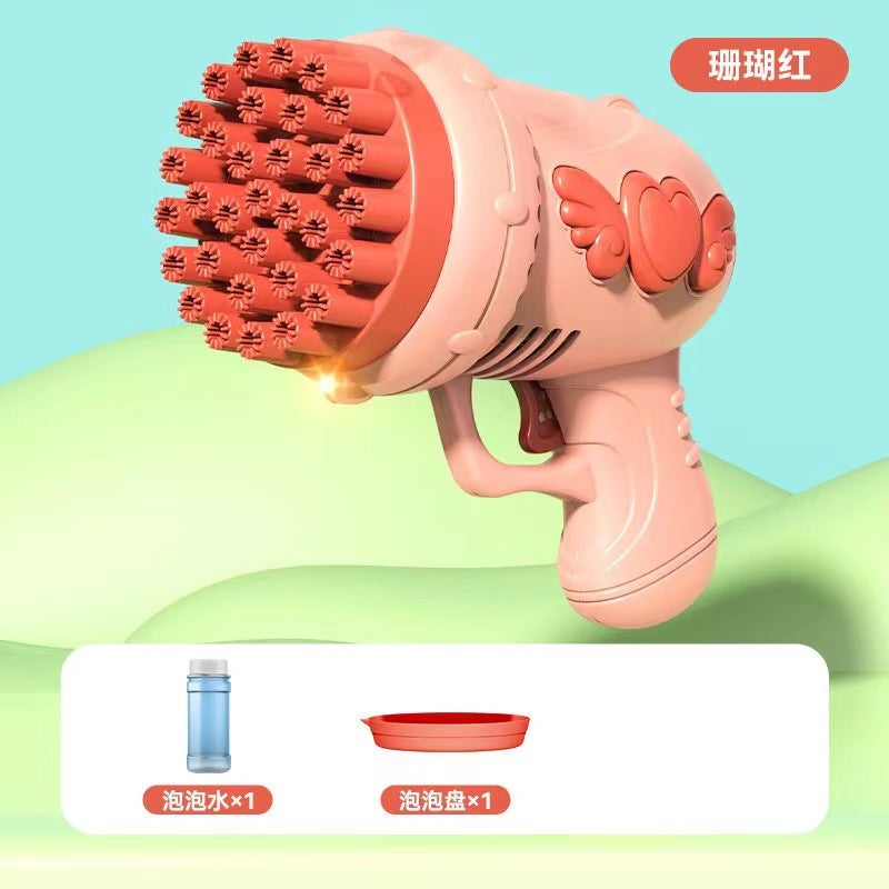 网红69孔火箭筒泡泡枪儿童玩具手持泡泡机灯光加特林超大号全自动