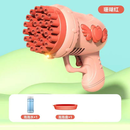 网红69孔火箭筒泡泡枪儿童玩具手持泡泡机灯光加特林超大号全自动