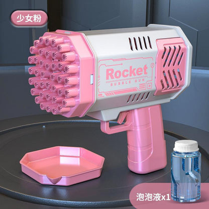 网红69孔火箭筒泡泡枪儿童玩具手持泡泡机灯光加特林超大号全自动