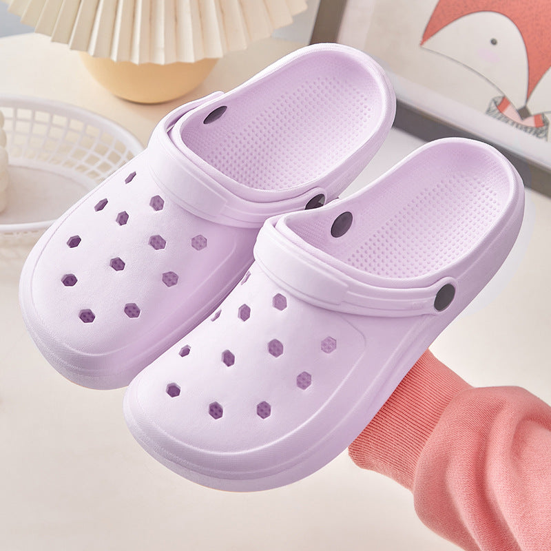 2024 new men and women bathroom bath special leaking slippers couple four seasons home non-slip hollow quick-drying wear-resistant