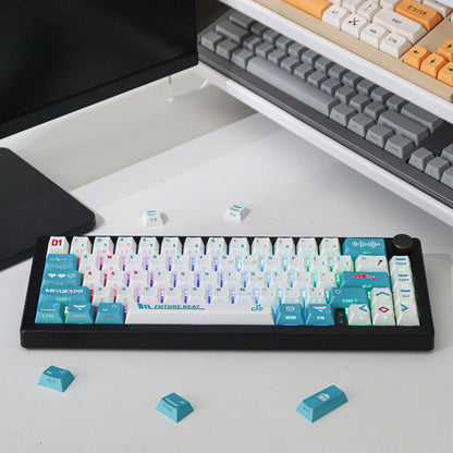 130 Key Anime Game Vocaloid Miku Keycaps PBT Full Set Side Dye Sublimation Key Cap Cover for Mechanical Keyboard Keycaps