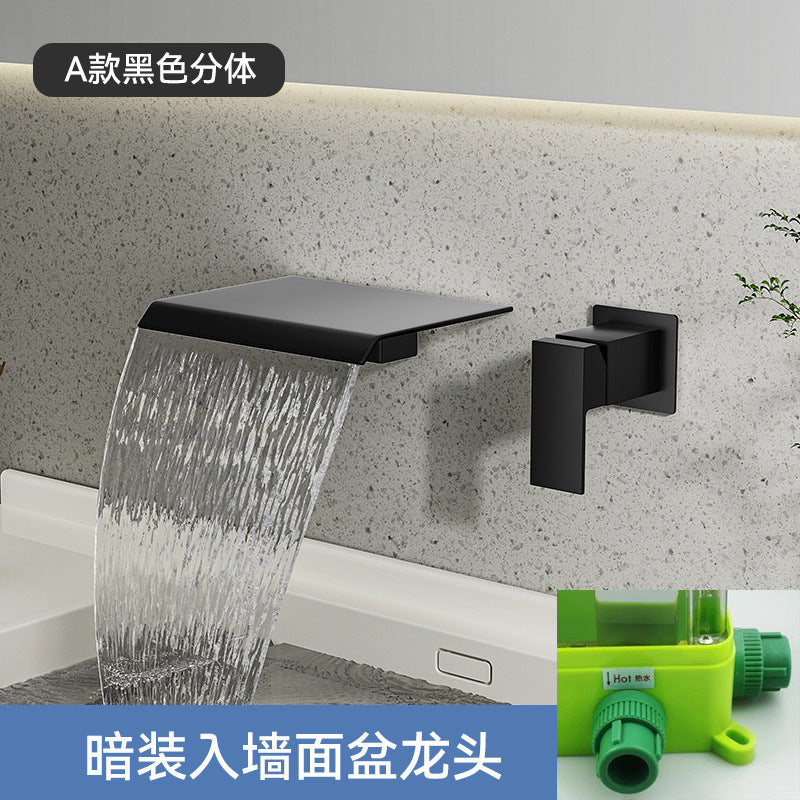 暗装入墙式水龙头洗手池面盆全铜冷热淋浴龙头卫生间数显工程酒店