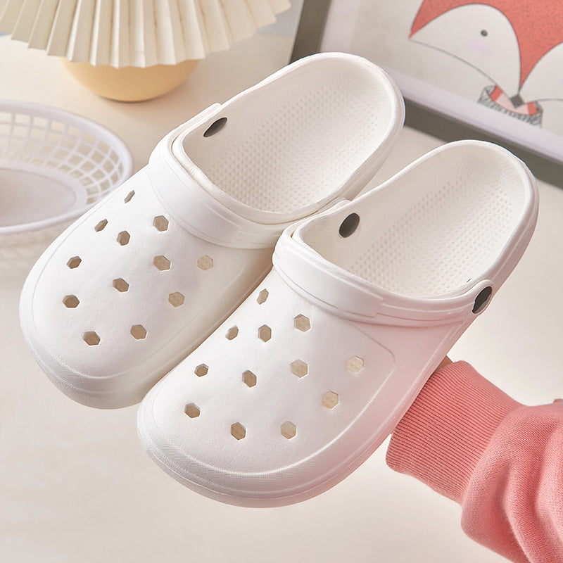 2024 new men and women bathroom bath special leaking slippers couple four seasons home non-slip hollow quick-drying wear-resistant