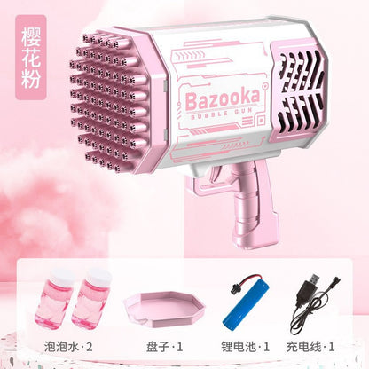 网红69孔火箭筒泡泡枪儿童玩具手持泡泡机灯光加特林超大号全自动