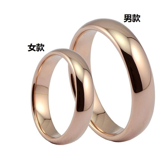 厂价制作内平外球面玫瑰金钨钢戒指男女款钨金饰品亚马逊外贸首饰