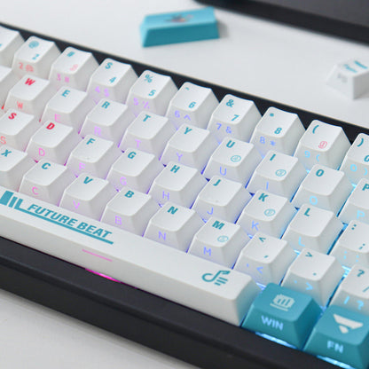 130 Key Anime Game Vocaloid Miku Keycaps PBT Full Set Side Dye Sublimation Key Cap Cover for Mechanical Keyboard Keycaps