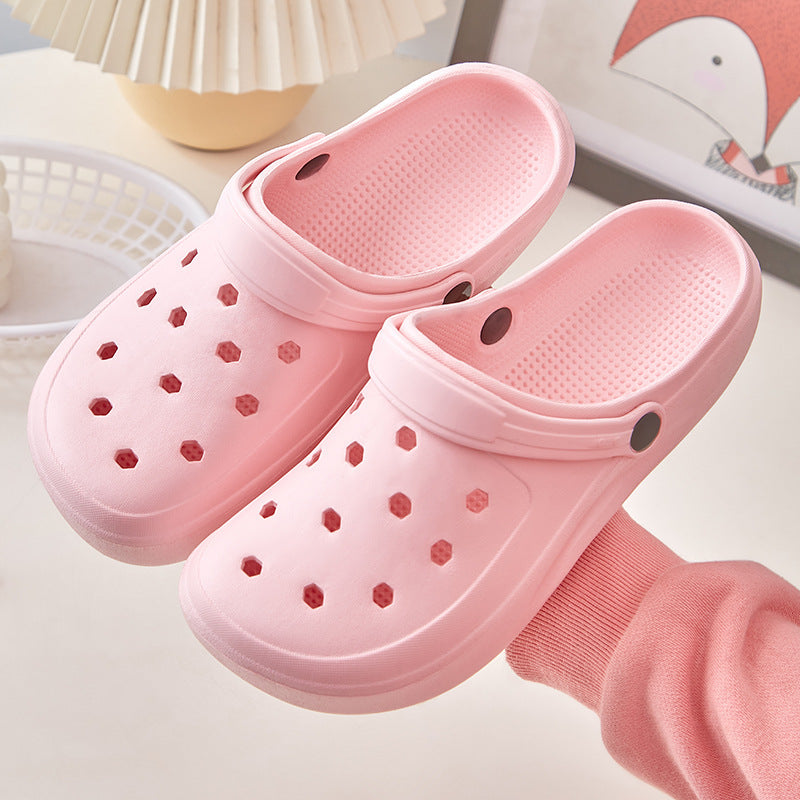 2024 new men and women bathroom bath special leaking slippers couple four seasons home non-slip hollow quick-drying wear-resistant