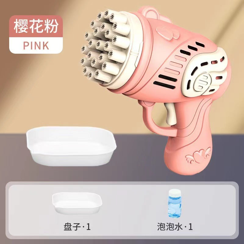 网红69孔火箭筒泡泡枪儿童玩具手持泡泡机灯光加特林超大号全自动