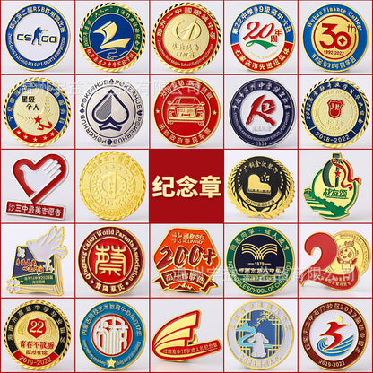 Customized Metal Badge, Company Emblem, Commemorative Badge, Customized School Emblem, Breast Badge, Medal Pin, Painted Cartoon Anime Enamel