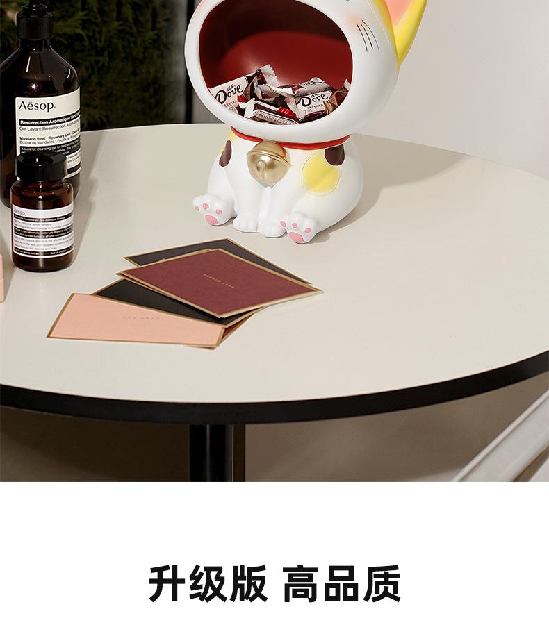 创意猫咪玄关桌面摆件客厅可爱钥匙收纳入户家居装饰品树脂工艺品
