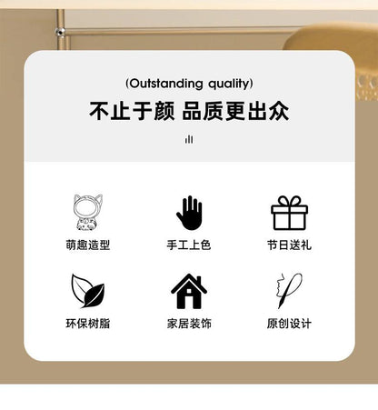 创意猫咪玄关桌面摆件客厅可爱钥匙收纳入户家居装饰品树脂工艺品