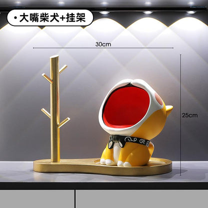 创意猫咪玄关桌面摆件客厅可爱钥匙收纳入户家居装饰品树脂工艺品
