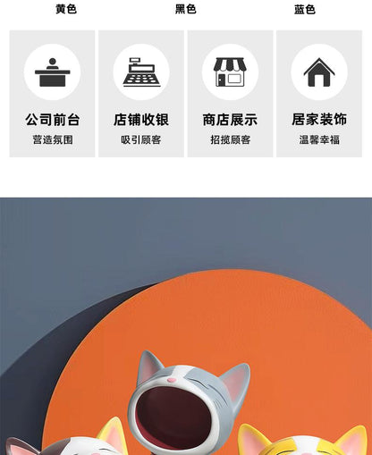 创意猫咪玄关桌面摆件客厅可爱钥匙收纳入户家居装饰品树脂工艺品