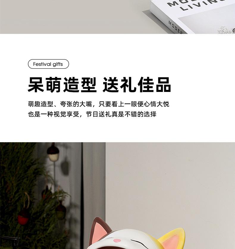 创意猫咪玄关桌面摆件客厅可爱钥匙收纳入户家居装饰品树脂工艺品