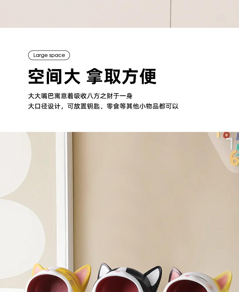 创意猫咪玄关桌面摆件客厅可爱钥匙收纳入户家居装饰品树脂工艺品